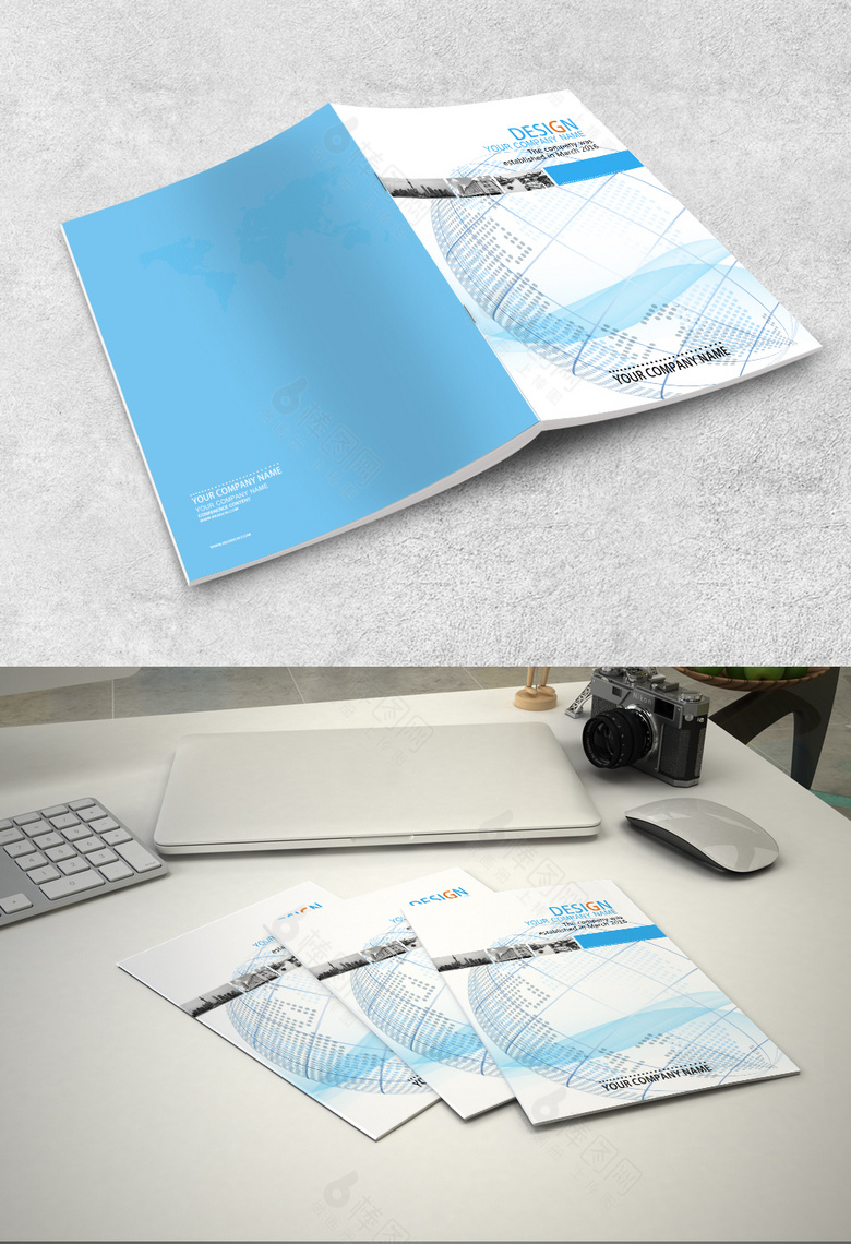 蓝色动感科技企业封面设计