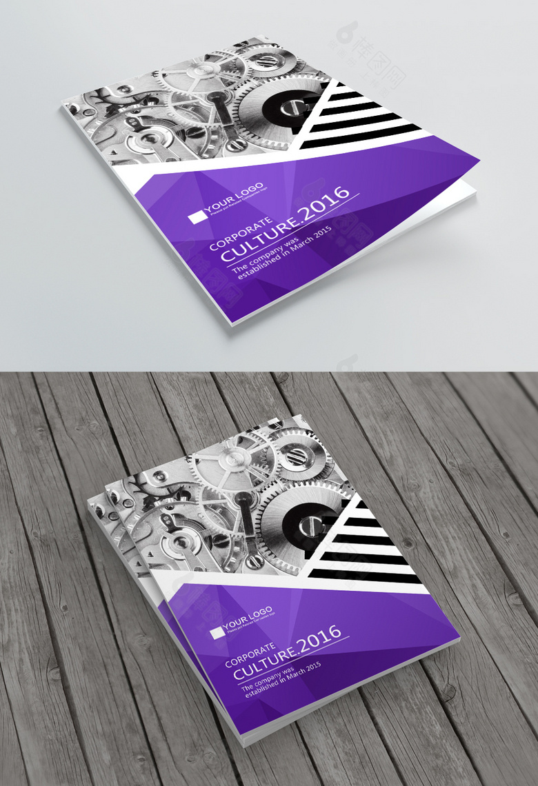 紫色绚丽画册封面设计