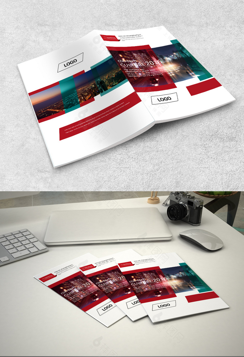 红色经典高端画册封面设计模板