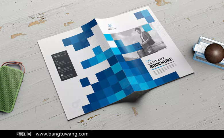 蓝色简约企业宣传册模板